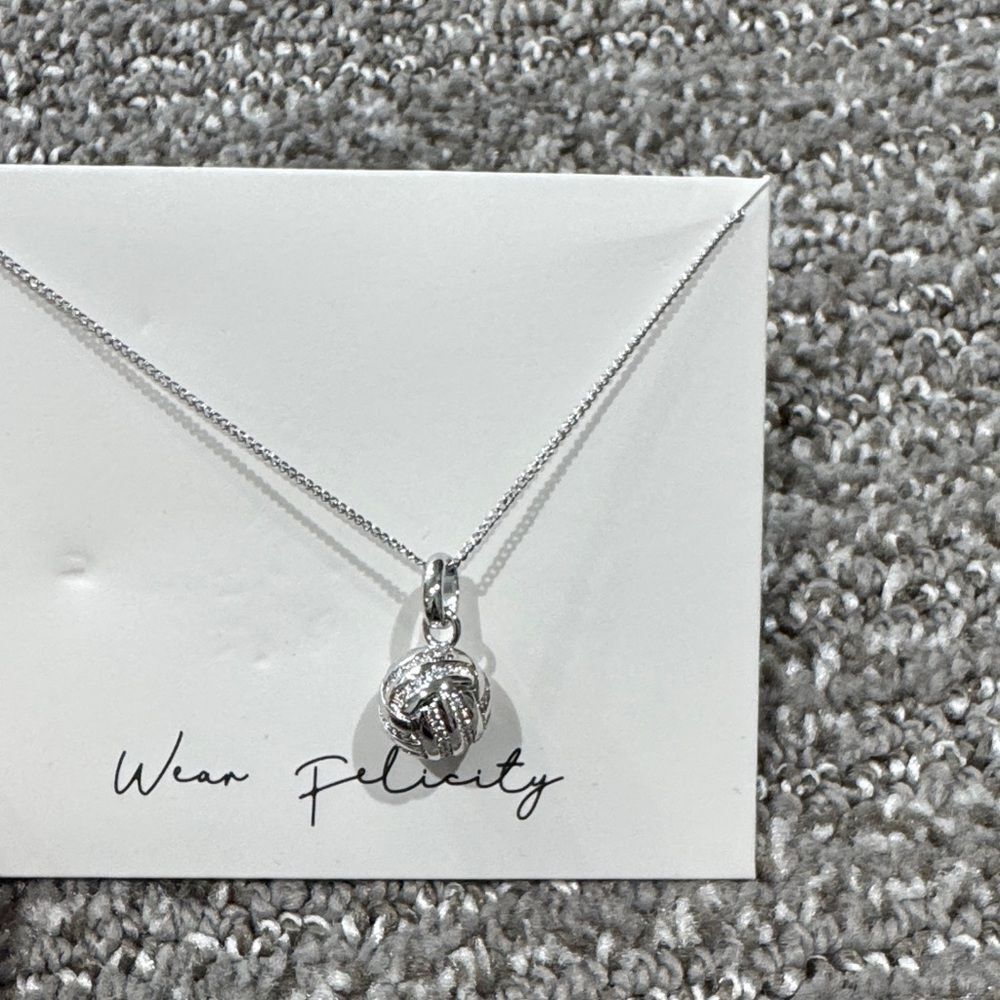 NIB Silver Volleyball Necklace